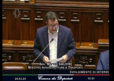 Camera: il ministro Salvini al Question Time – www.mit.gov.it