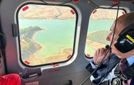 Siccità, Schifani sorvola Piana degli Albanesi, Scanzano, Fanaco e Rosamarina