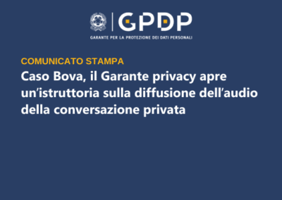 COMUNICATO STAMPA – Caso Bova, il Garante privacy apre un’istruttoria… – www.gpdp.it