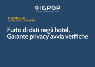 COMUNICATO STAMPA – Furto di dati negli hotel, Garante privacy avvia… – www.gpdp.it