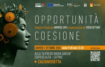 Fondi Ue, giovedì 2 ottobre quinta tappa nel Nisseno per Opportunità Coesione