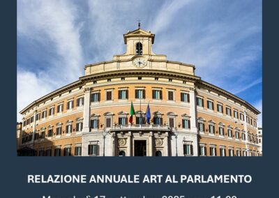 Relazione annuale ART al Parlamento: mercoledì 17 settembre 2025, ore 11:00 – www.autorita-trasporti.it
