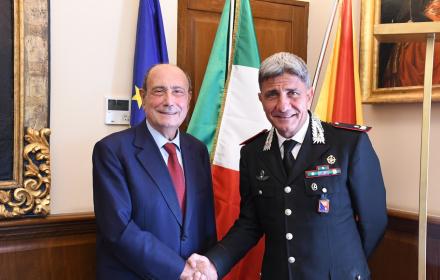 Palazzo d’Orleans, Schifani riceve il neo comandante dei Carabinieri Sicilia Del Monaco