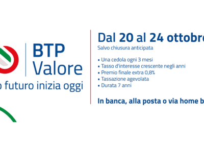 Btp Valore, nuova emissione dal 20 al 24 ottobre – www.mef.gov.it