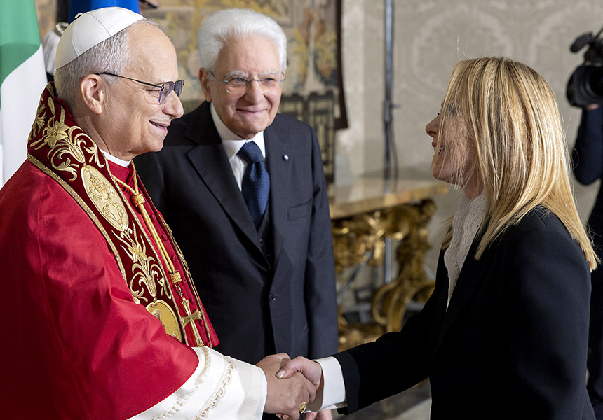 Il Presidente Meloni al Quirinale per la visita ufficiale del Pontefice Leone XIV – www.governo.it
