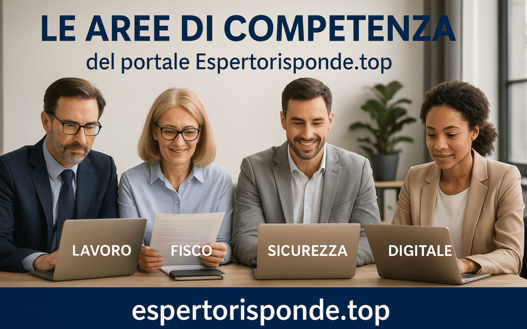 Le aree di competenza del portale Espertorisponde.top: un ecosistema che unisce professionisti e imprese in ogni settore