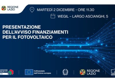 Presentazione del bando Finanziamenti per il Fotovoltaico – www.lazioeuropa.it