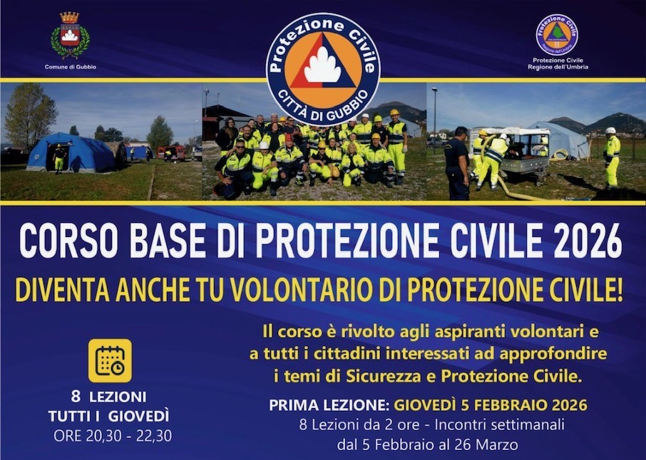 Protezione civile: aperte le iscrizioni ai corsi base di febbraio per la formazione di aspiranti volontari – www.regione.umbria.it