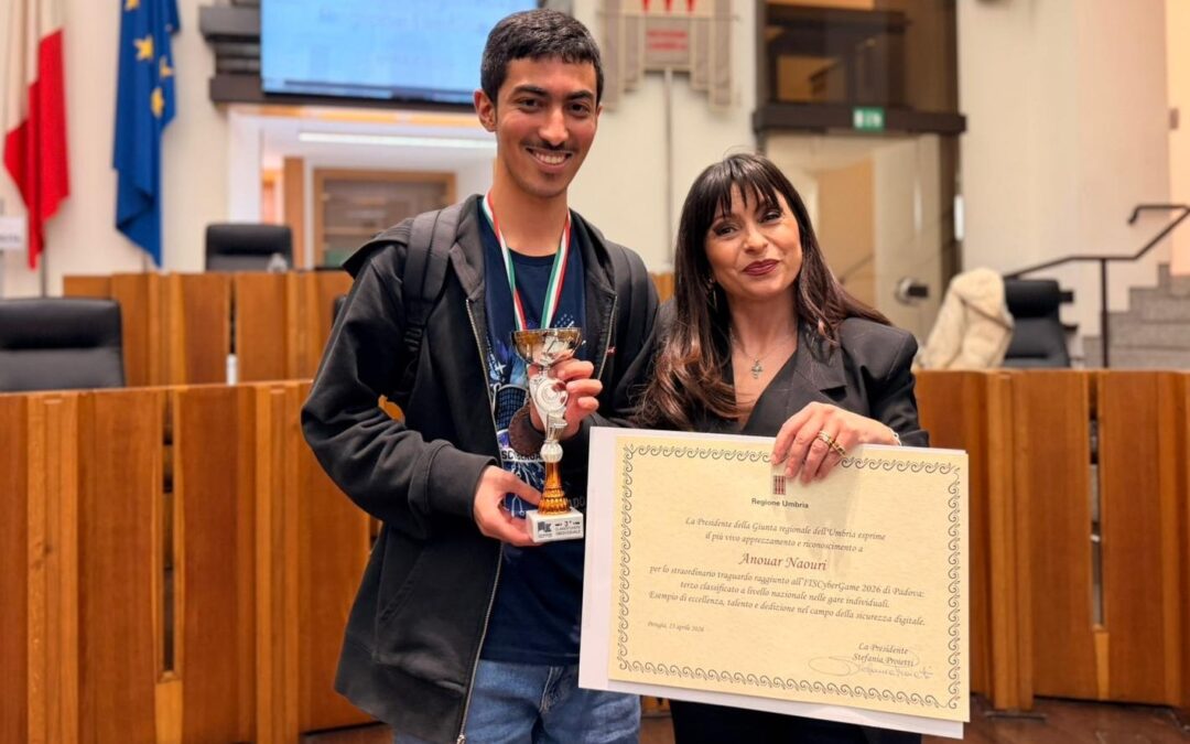 Cybersecurity: la presidente della Regione Umbria, Stefania Proietti, e il vicepresidente Tommaso Bori ricevono Anouar Naouri, il talento di ITS Umbria Academy premiato ai campionati nazionali – www.regione.umbria.it