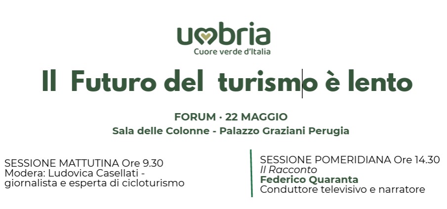 Turismo lento e Bikeconomy, il 22 maggio a Perugia il forum promosso dalla Regione Umbria. A Palazzo Graziani istituzioni, esperti e operatori a confronto sulle nuove opportunità del cicloturismo e della mobilità dolce – www.regione.umbria.it
