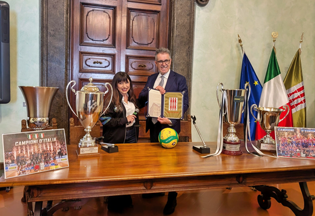 La Sir Sicoma Monini Perugia accolta dalla presidente Proietti a Palazzo Donini: “Rappresentate al meglio l’Umbria in Italia e in Europa” – www.regione.umbria.it