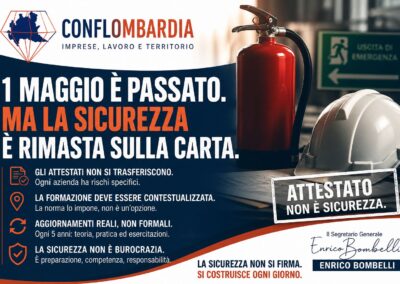 1 MAGGIO È PASSATO. MA LA SICUREZZA È RIMASTA SULLA CARTA