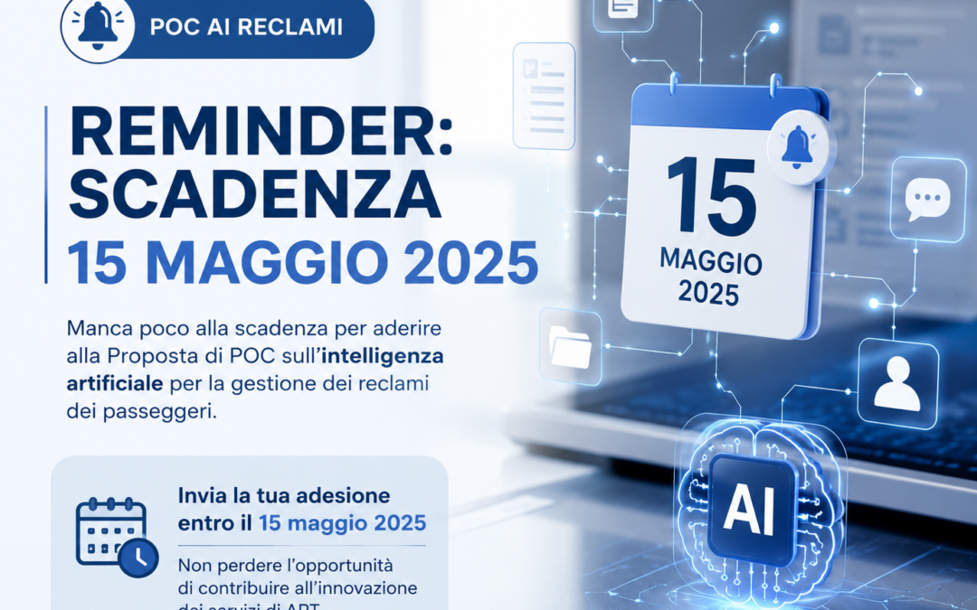 POC AI – Scadenza manifestazioni di interesse il 15 maggio 2026 – www.autorita-trasporti.it