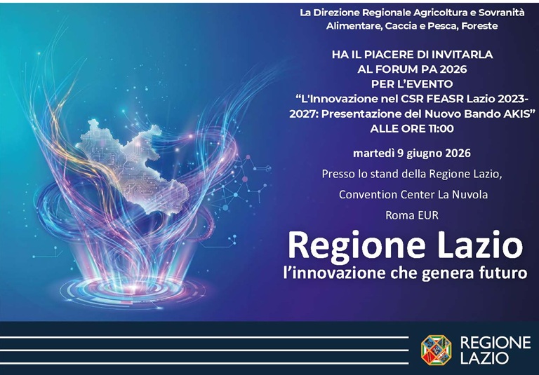L’innovazione nel CSR FEASR Lazio 2023-2027 – www.lazioeuropa.it