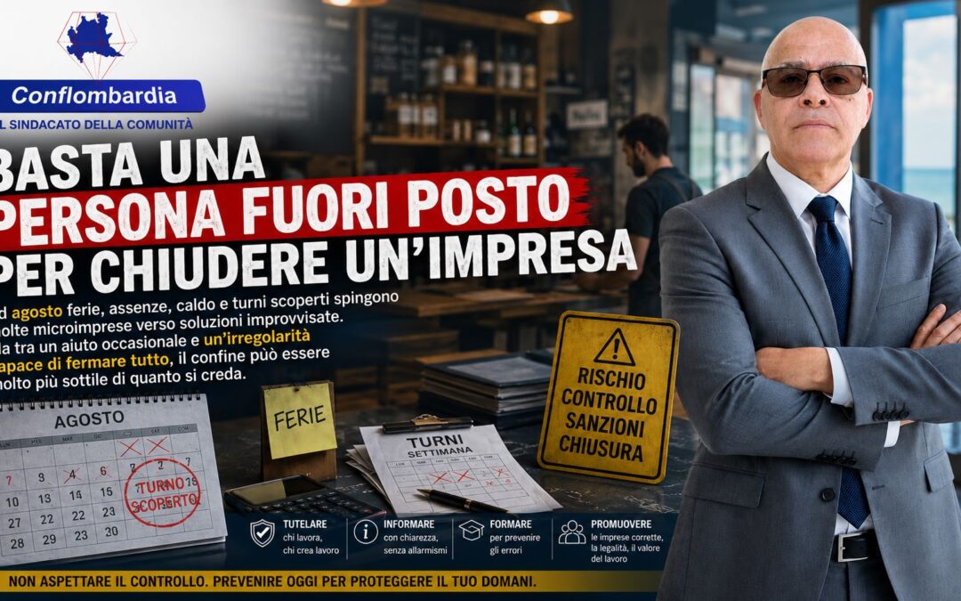 BASTA UNA PERSONA FUORI POSTO PER CHIUDERE UN’IMPRESA