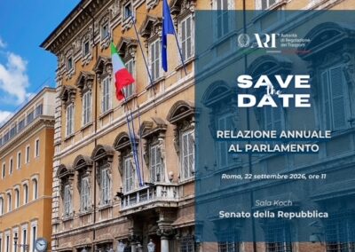 Save the date: Relazione annuale ART al Parlamento – 22 settembre 2026 – www.autorita-trasporti.it