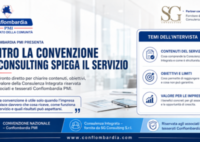 Dentro la Consulenza Integrata: SG Consulting risponde alle domande di Conflombardia PMI