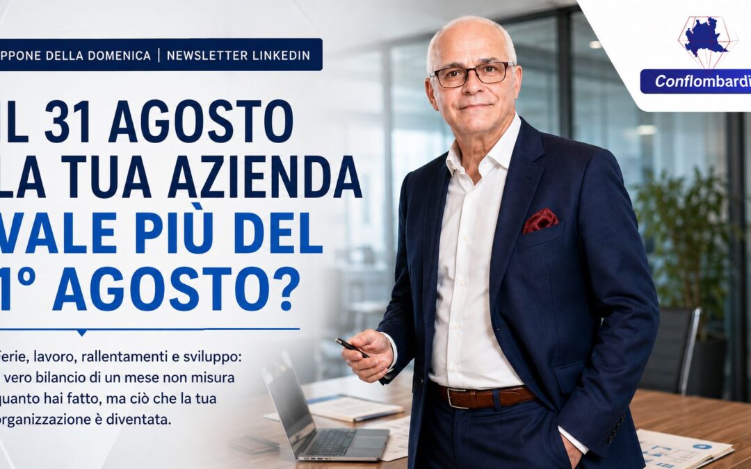 IL 31 AGOSTO LA TUA AZIENDA VALE PIÙ DEL 1° AGOSTO?
