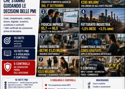 Osservatorio PMI 2.0 del 31 agosto 2026: quindici fatti che stanno cambiando il quadro operativo delle imprese