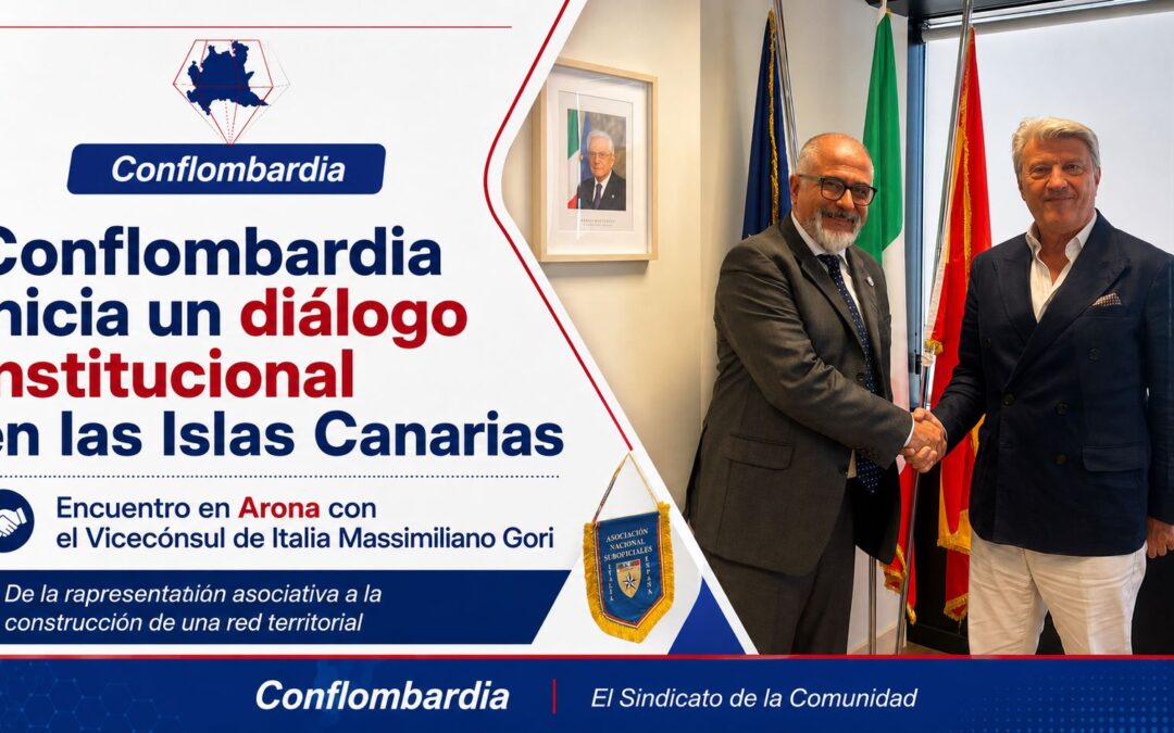 Conflombardia inicia un diálogo institucional en las Islas Canarias: encuentro en Arona con el Vicecónsul de Italia, Massimiliano Gori