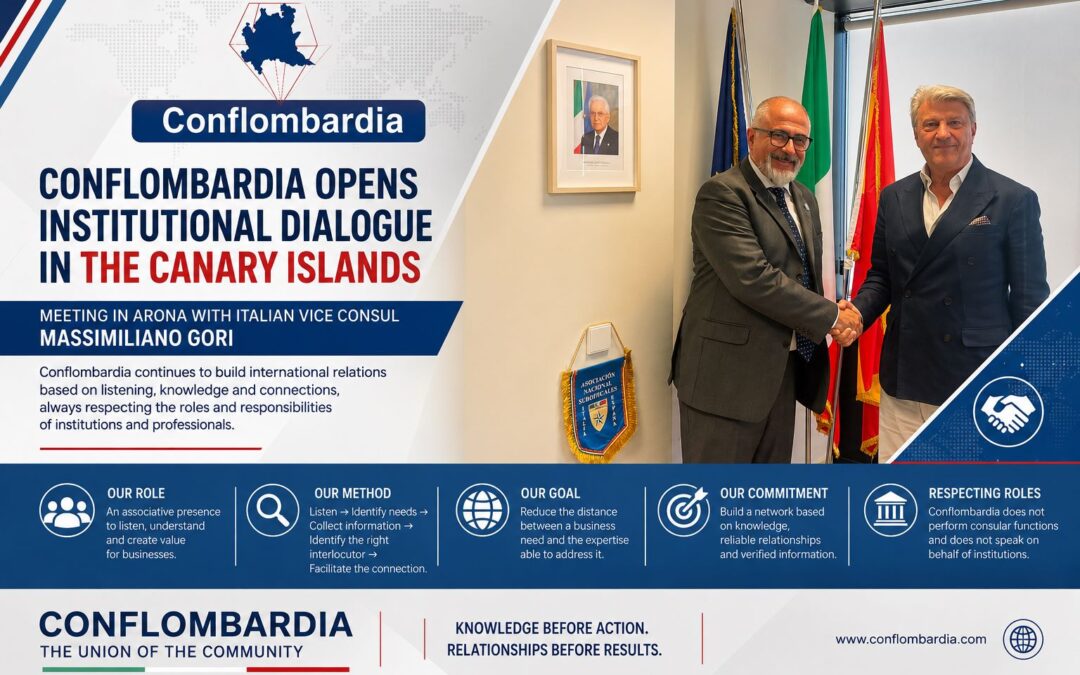 Conflombardia opens institutional dialogue in the Canary Islands: meeting in Arona with Italian Vice Consul Massimiliano Gori