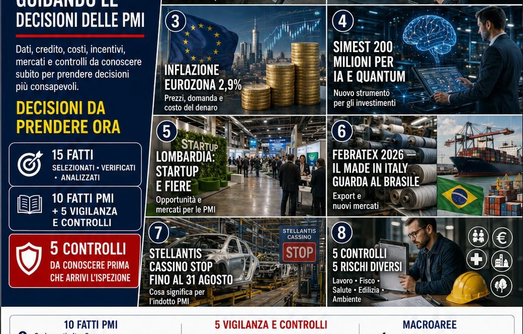 Osservatorio PMI 2.0 del 21 agosto: 15 fatti da conoscere prima di decidere