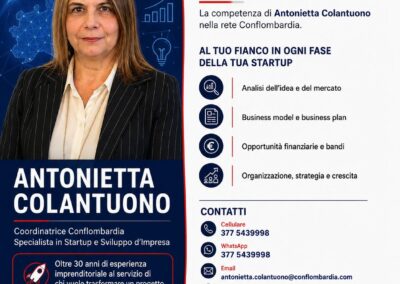 Startup, dall’idea all’impresa: la competenza di Antonietta Colantuono nella rete Conflombardia