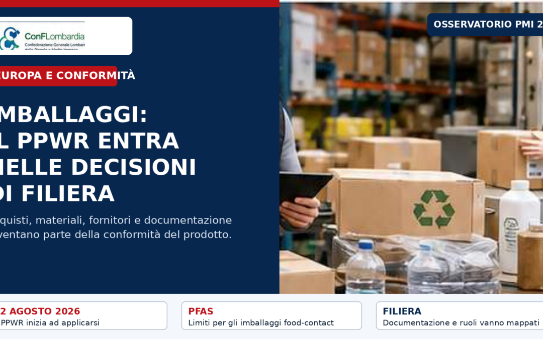 Imballaggi: il PPWR entra nelle decisioni di acquisto, progettazione e filiera