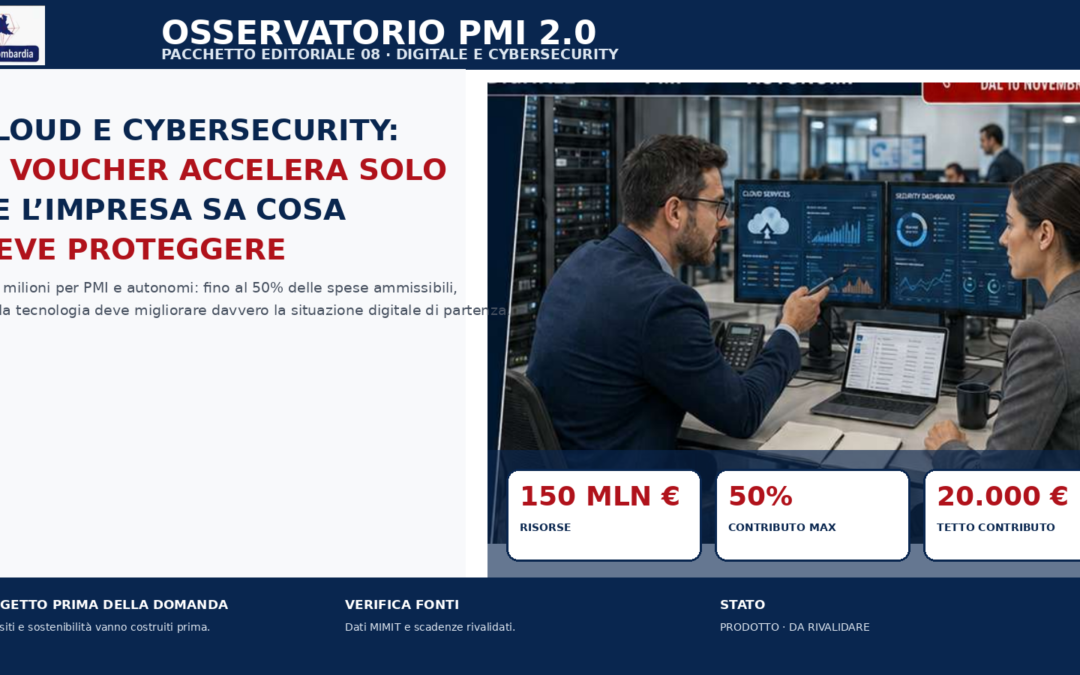 Cloud e cybersecurity: il voucher accelera solo se l’impresa sa cosa deve proteggere