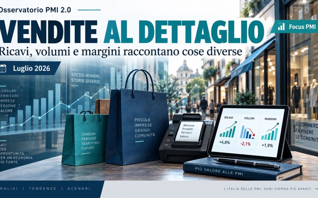 Vendite al dettaglio: incassi +0,8%, volumi -0,6%. Perché una PMI deve guardare oltre il fatturato