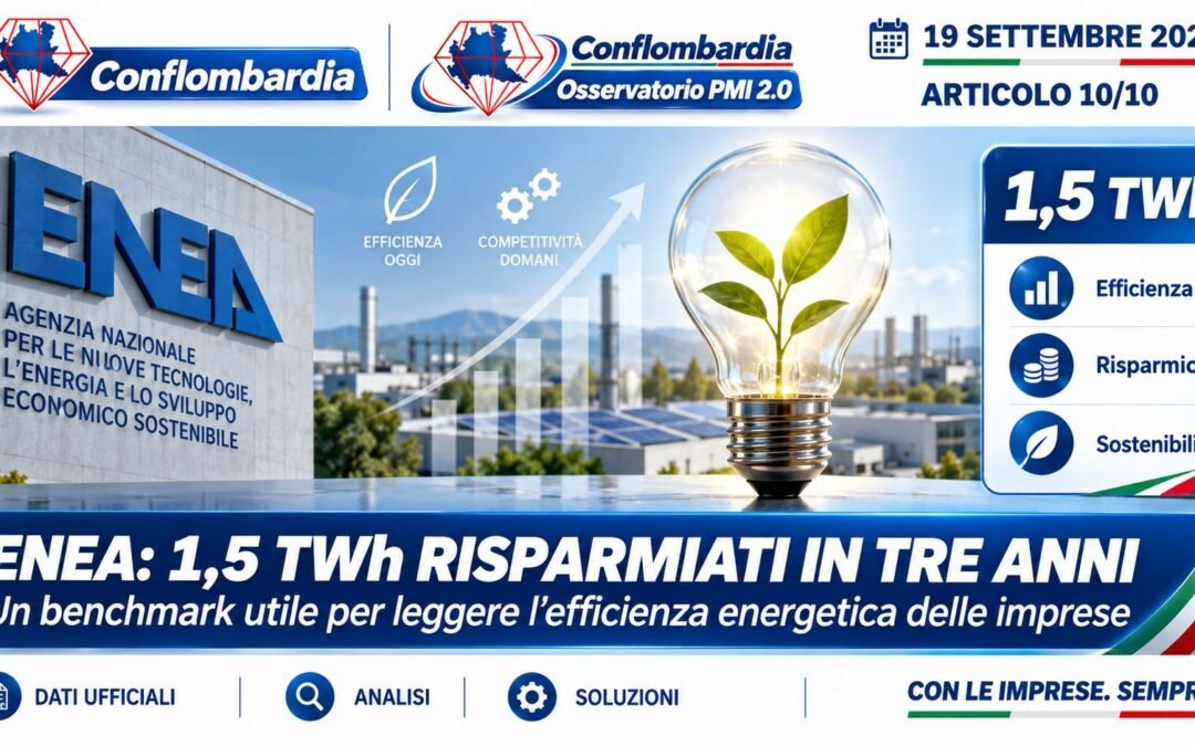 Efficienza energetica: 1,5 TWh risparmiati, il benchmark ENEA va trasformato in numeri aziendali