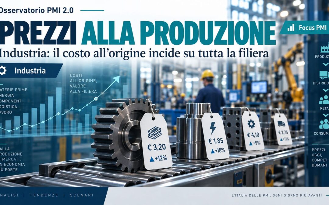 Prezzi industriali +7,8%: il numero che può ingannare una PMI se non separa energia e altri costi