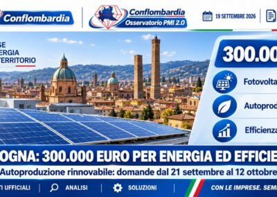 Energia a Bologna: 300 mila euro per autoconsumo ed efficienza, ma serve un progetto misurabile
