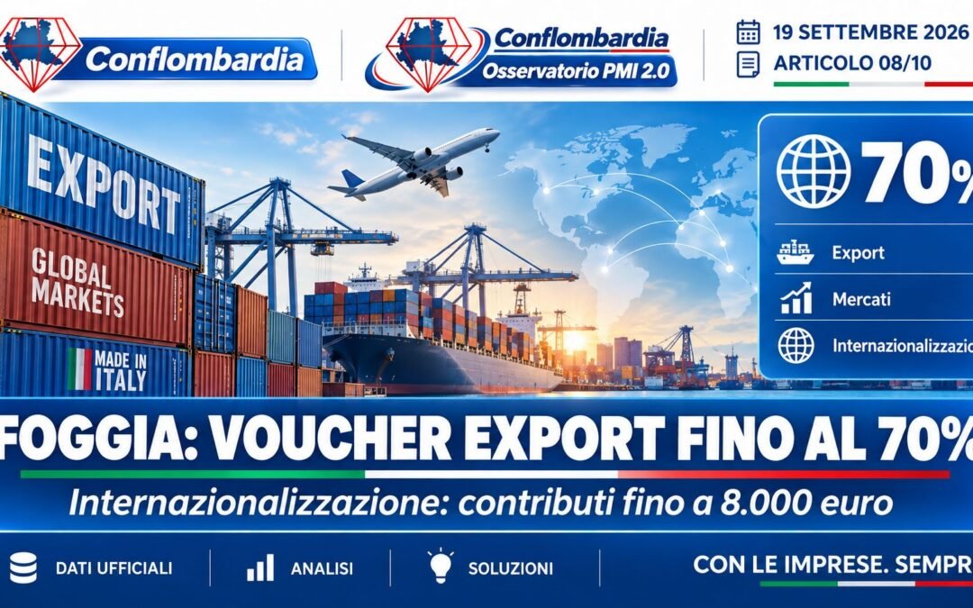 Internazionalizzazione Foggia: voucher fino a 8 mila euro, la domanda vale solo se sostiene un piano export