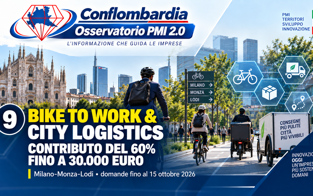 Bike to work & city logistics: contributo del 60% fino a 30.000 euro