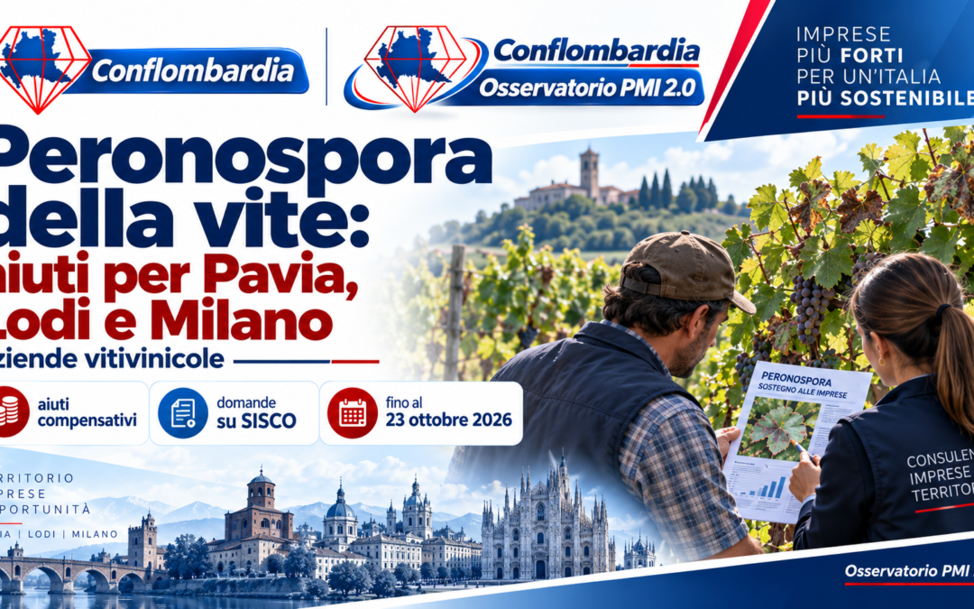 Peronospora della vite: aiuti compensativi per aziende di Pavia, Lodi e Milano