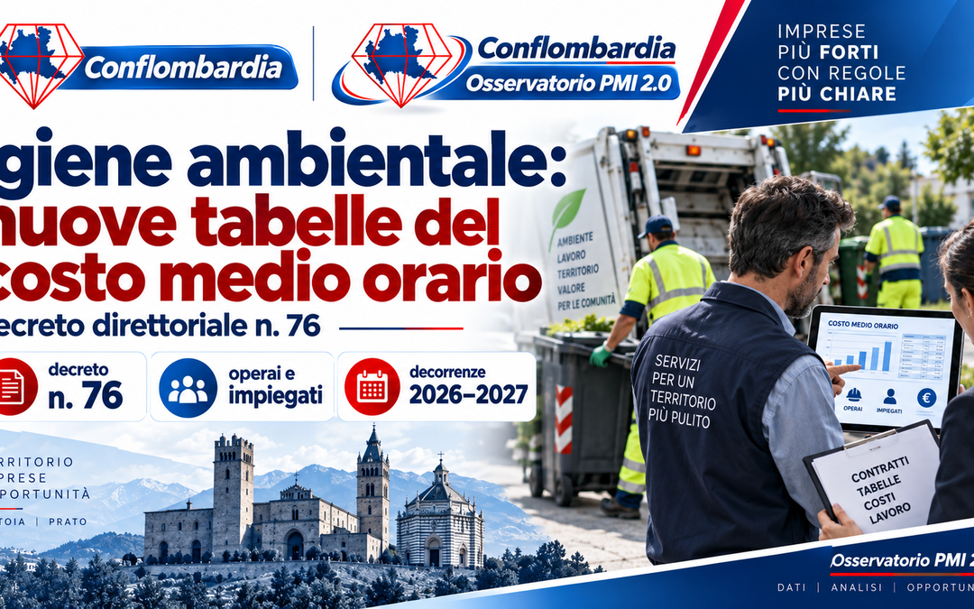 Igiene ambientale, nuove tabelle del costo medio orario: decreto n. 76