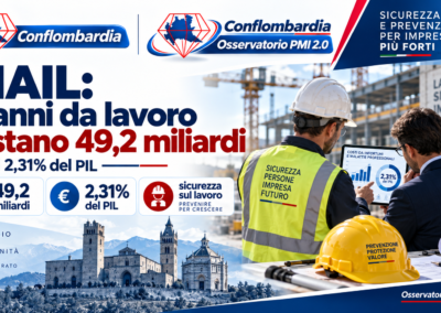 INAIL, i danni da lavoro costano 49,2 miliardi: il 2,31% del PIL