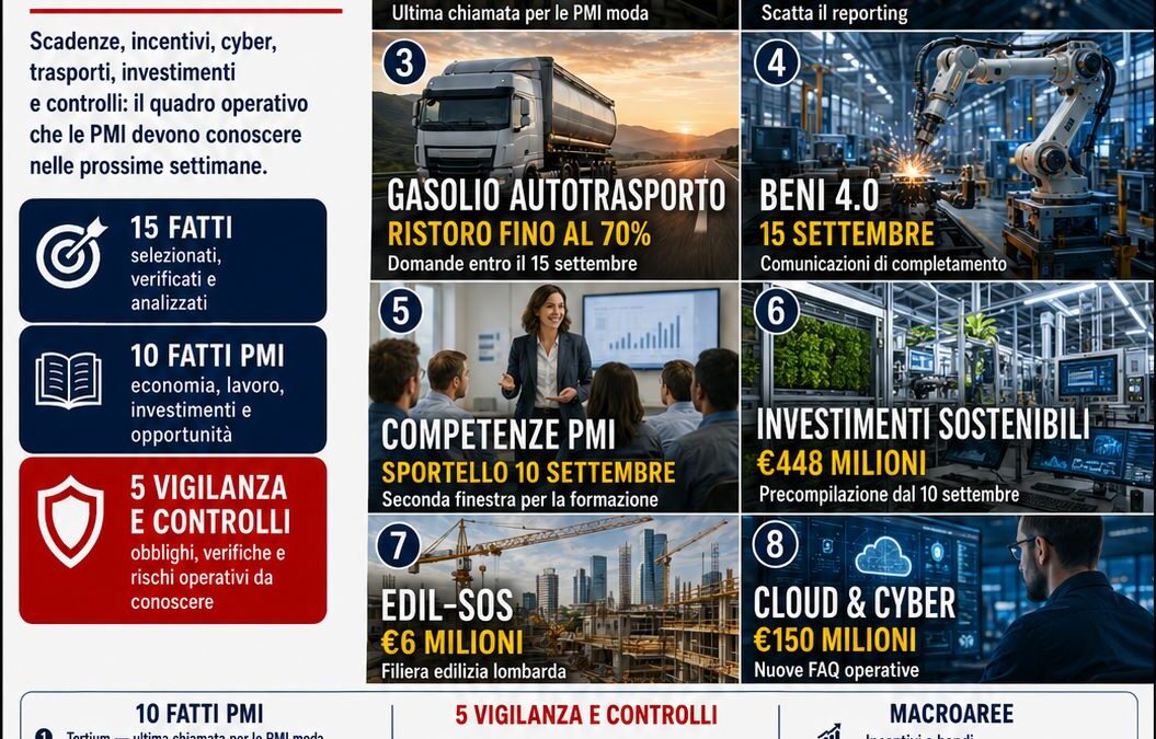 sservatorio PMI 2.0 del 4 settembre 2026: quindici fatti da mettere in agenda per imprese e professionisti