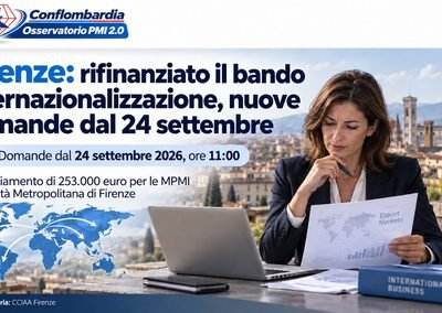 Firenze riapre il bando internazionalizzazione: 253 mila euro aggiuntivi e nuove domande dal 24 settembre