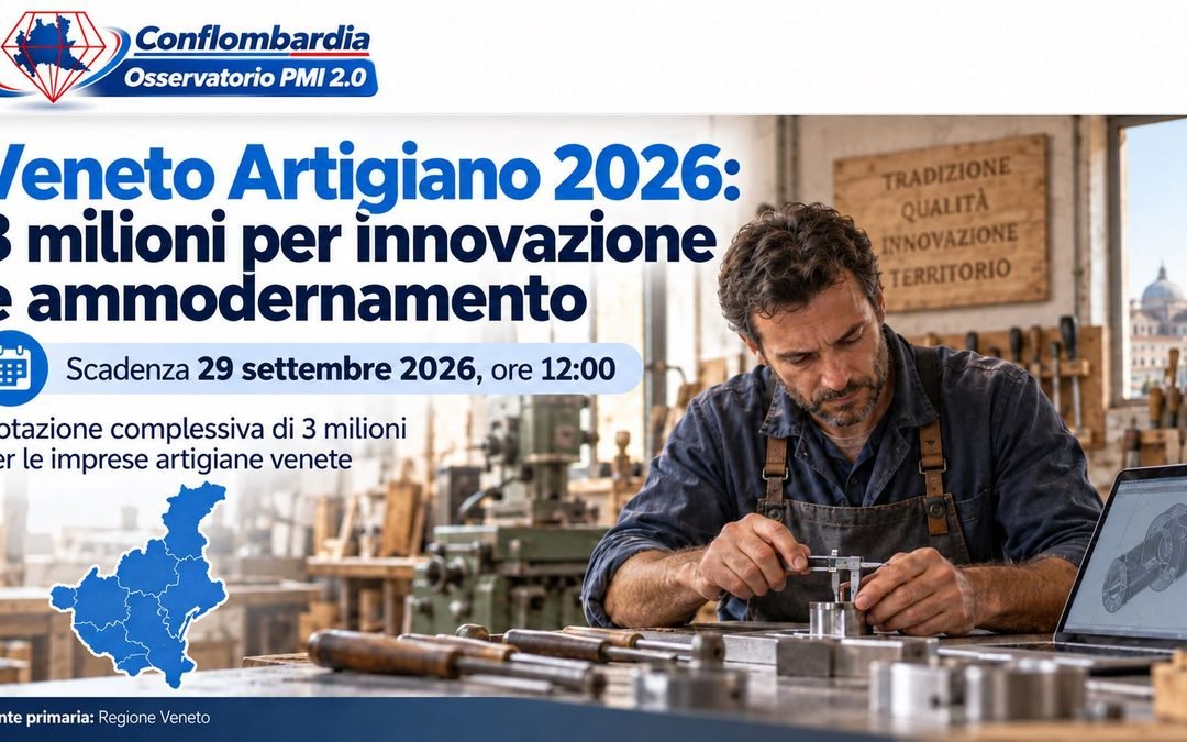 Veneto Artigiano 2026: tre milioni per innovare senza perdere il valore del mestiere